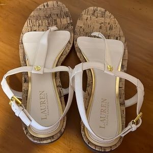 Ralph Lauren white sandals, barely worn